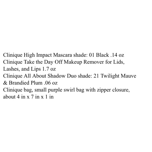 CLINIQUE Mascara, Makeup Remover, Eyeshadow Duo and Cosmetic Bag - NEW! - Picture 2 of 2